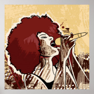 Afrocentric sångareaffisch poster