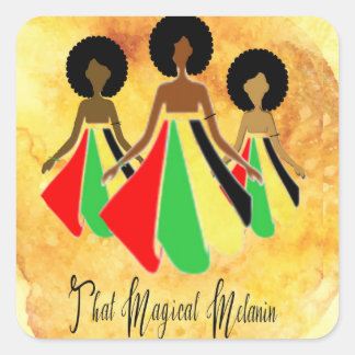 Afrocentric Stickers "The Magic Melanin" Fyrkantigt Klistermärke