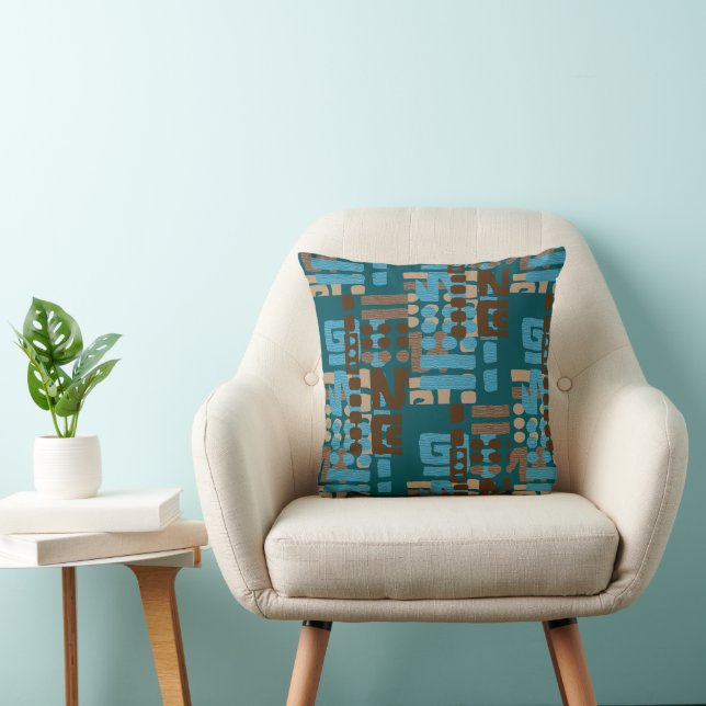 Afrocentrisk geometrisk • SAGE & Teal Heritage Des Kudde (Stol)