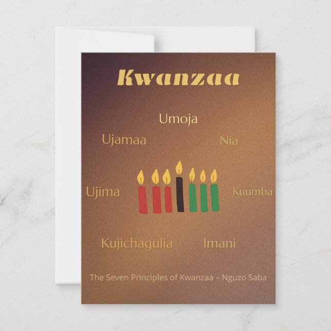 Afrocentrisk Panafrikansk Kwanzaa-fest Julkort (Framsida)