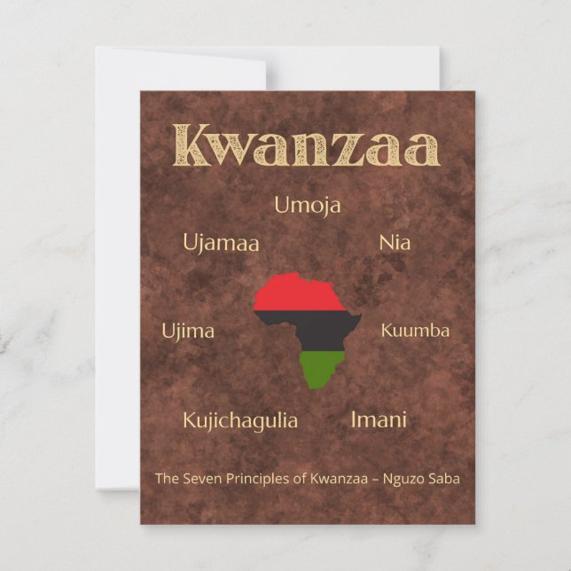 Afrocentrisk Panafrikansk Kwanzaa-fest Julkort (Framsida)