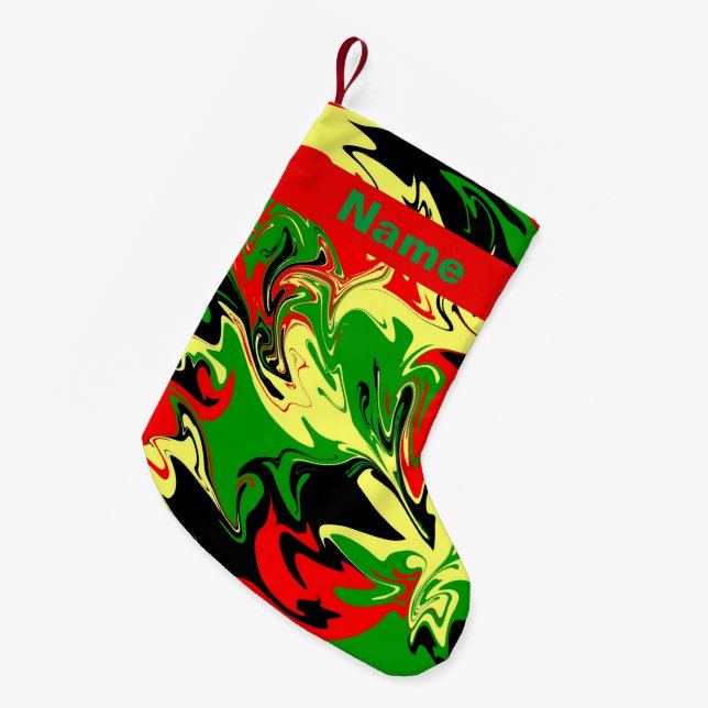 Afrocentriska trådar liten julstrumpa (Framsidan (Hängande))