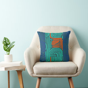 Afrocentriskt geometriskt grafiskt motiv kudde