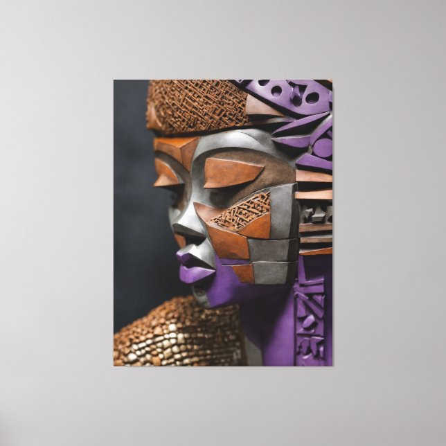 Afrofuturistisk mask canvastryck (Framsida)