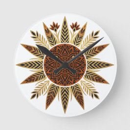 Afrohemian Sunburst Mandala Väggur