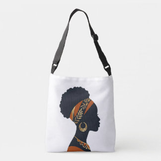 Afrohemisk Drottning Porträtt Cross-Body Tote Axelväska