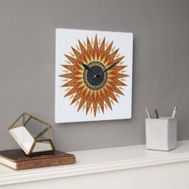 Afrohemisk geometrisk solstrålning väggklocka