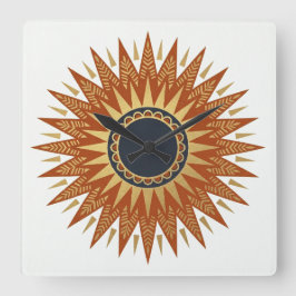 Afrohemisk geometrisk solstrålning väggklocka