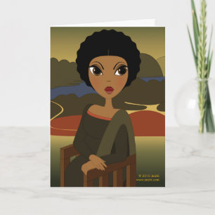 Afro'na Lisa Greeting Card Kort