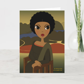 Afro'na Lisa Greeting Card Kort