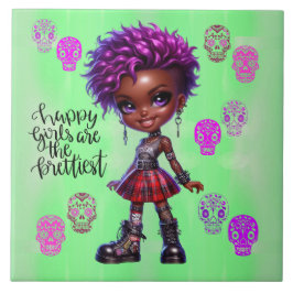 Afropunk Happiest Girls Ceramic Tile Kakelplatta