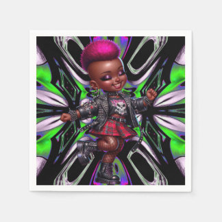 Afropunk Rosa Mohawk Girl Pappersservett