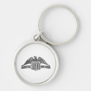AFS-Logotyp 1947, rund nyckelkedja, liten (1,44 tu Silverfärgad Nyckelring