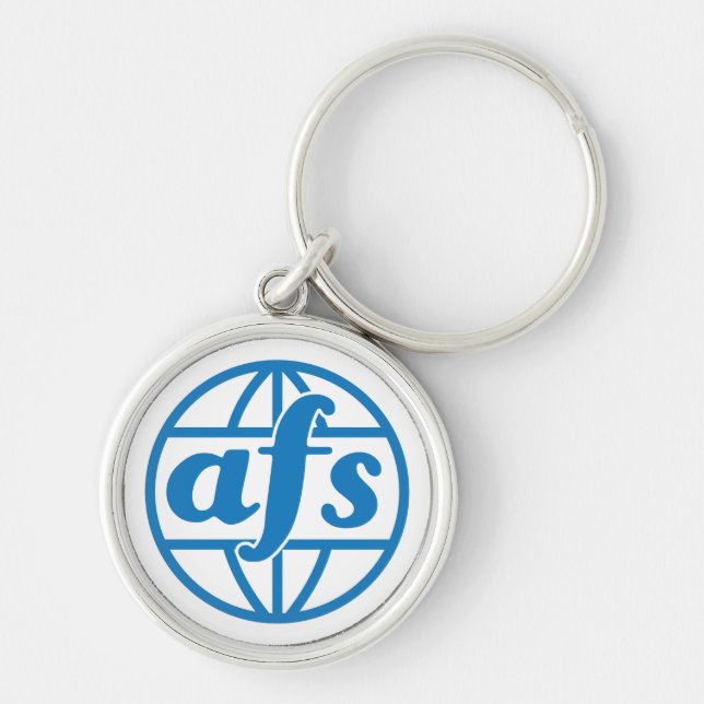 AFS Logotyp 1972 Round Keychain, liten (1,44 tum) Rund Silverfärgad Nyckelring (Framsidan)