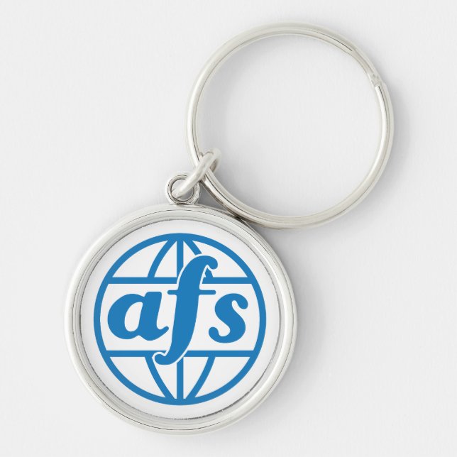 AFS-nyckelkedja Rund Silverfärgad Nyckelring (Framsidan)