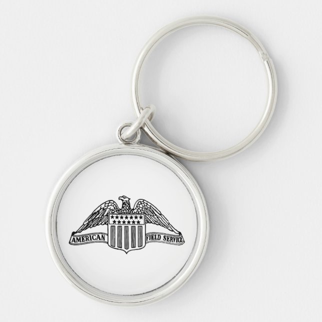 AFS-nyckelkedja Rund Silverfärgad Nyckelring (Framsidan)