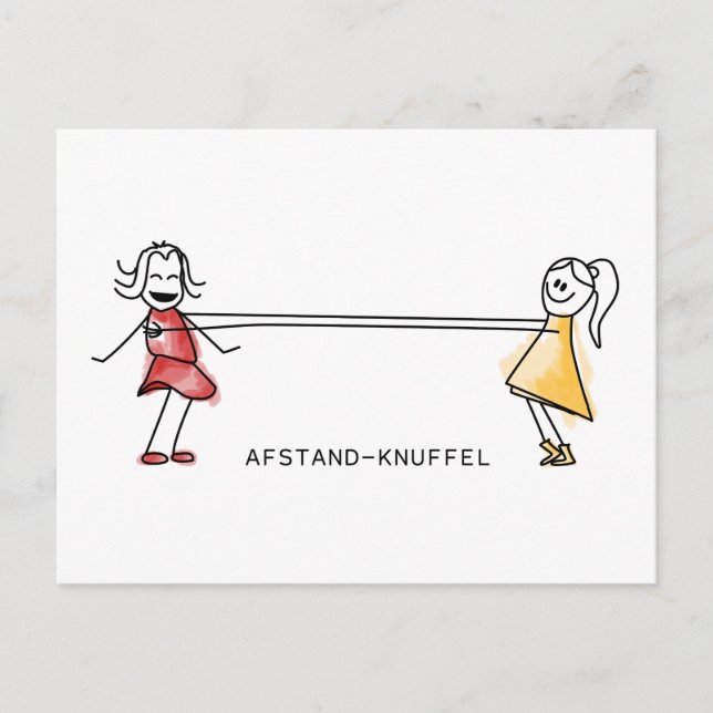 Afstand-Knuffel Vykort (Framsida)