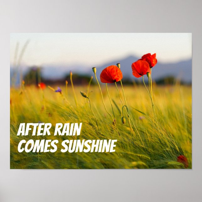 After rain comes sunshine wisdom saying poster (Framsidan)