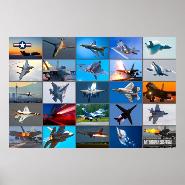AFTERBURNERS USA! "MONTAGE" POSTER (Framsidan)