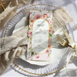 Afterglow Garden Florals Wedding Menu Meny