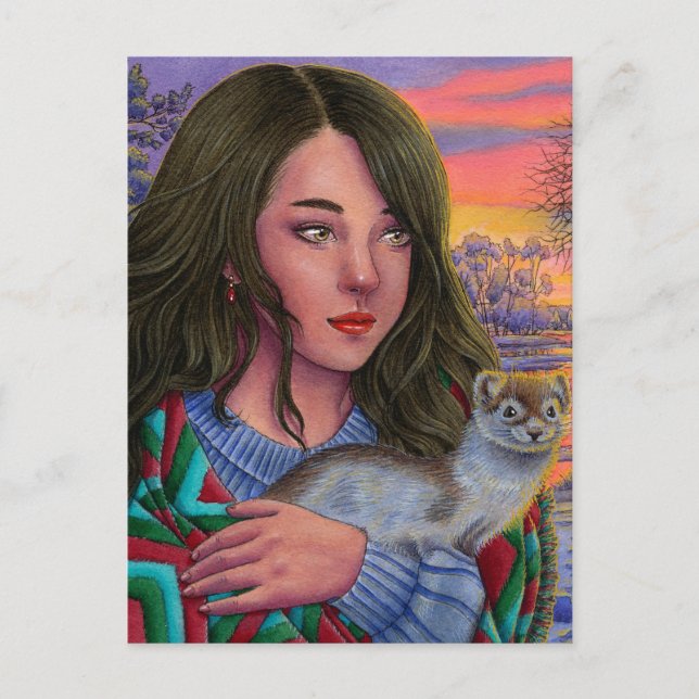 "Afterglow" postcard Helg Vykort (Framsida)