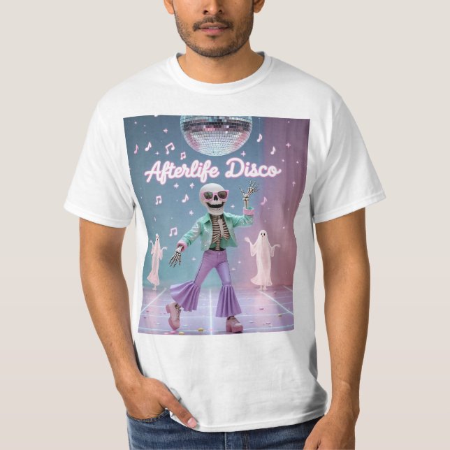 Afterlife Disco – Groovy Skeleton Dance in Pastel  T Shirt (Framsida)