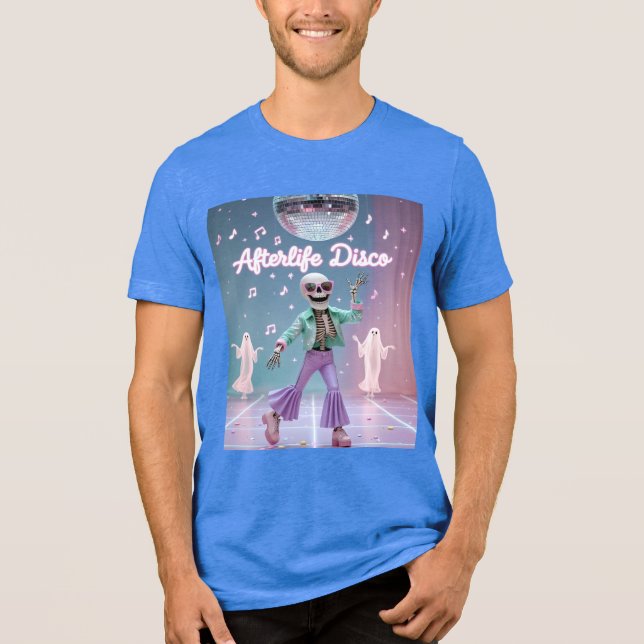 Afterlife Disco – Groovy skelettdans i pastell  T Shirt (Framsida)