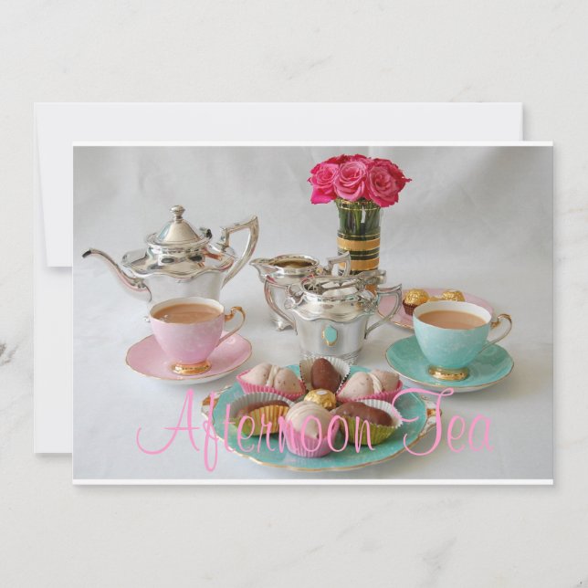Aftermiddag Tea Inbjudningar (Framsida)