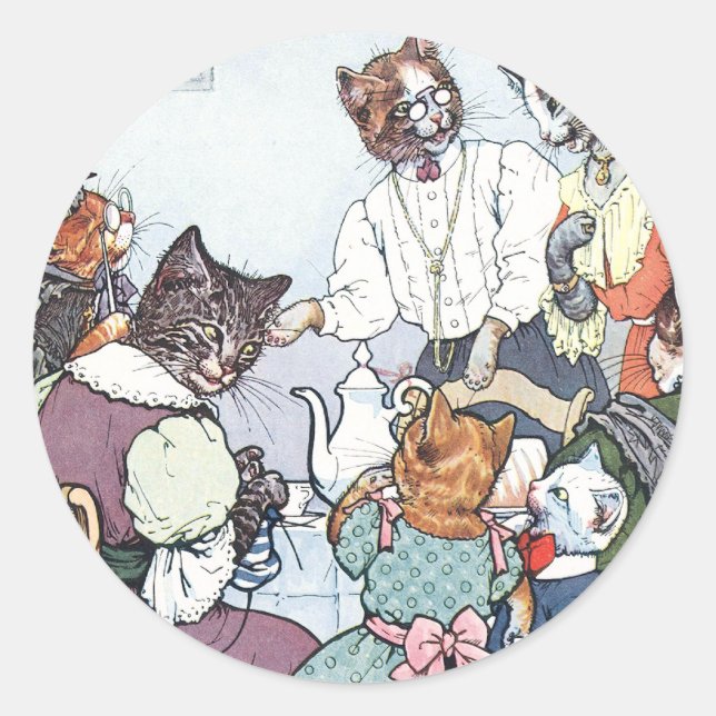 Aftermiddag Tea Runt Klistermärke (Framsida)