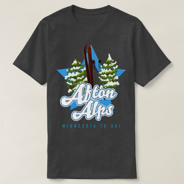Afton Alpernas Minnesota till Ski 1 T Shirt (Design framsida)