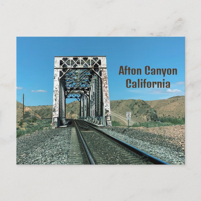 Afton Canyon Railroad Bridge Kalifornien Vykort (Framsida)