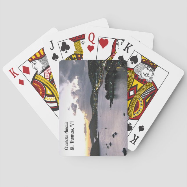 Afton på Charlotte Amalie, St Thomas VI Spelkort (Baksidan)