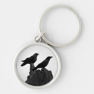 Aftonappell Rund Silverfärgad Nyckelring