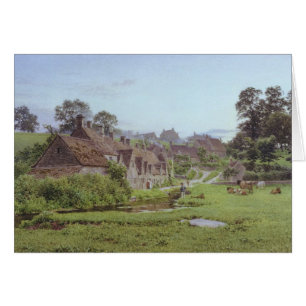 Aftonen i Arlington ror, Bibury, Gloucestershire Hälsningskort