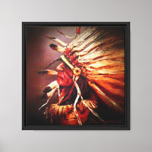 "Aftonhimmel" Kiowa Chief Sträckt Canvastryck