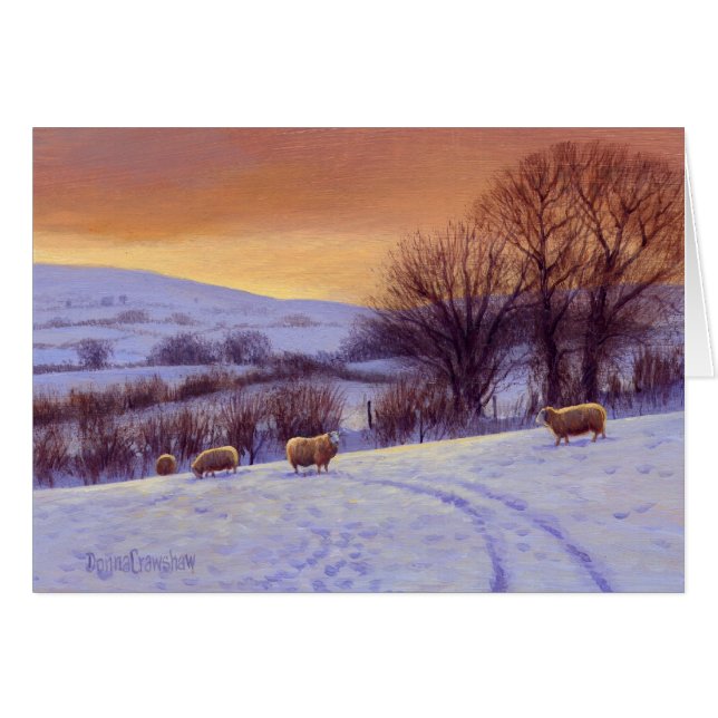 Aftonsnö II av Donna Crawshaw Hälsningskort (Framsidan Horizontal)