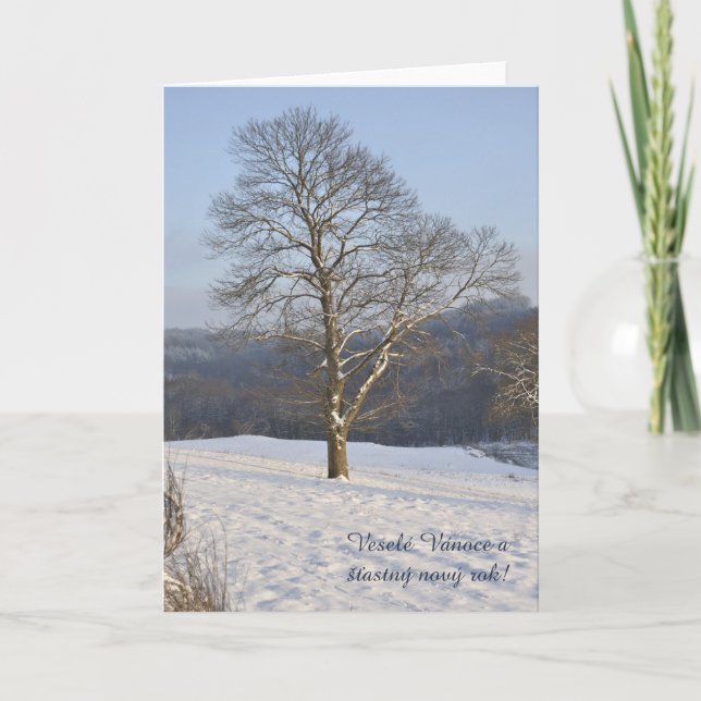 Aftonträd Veselé Vánoce! Helgkort (Framsida)