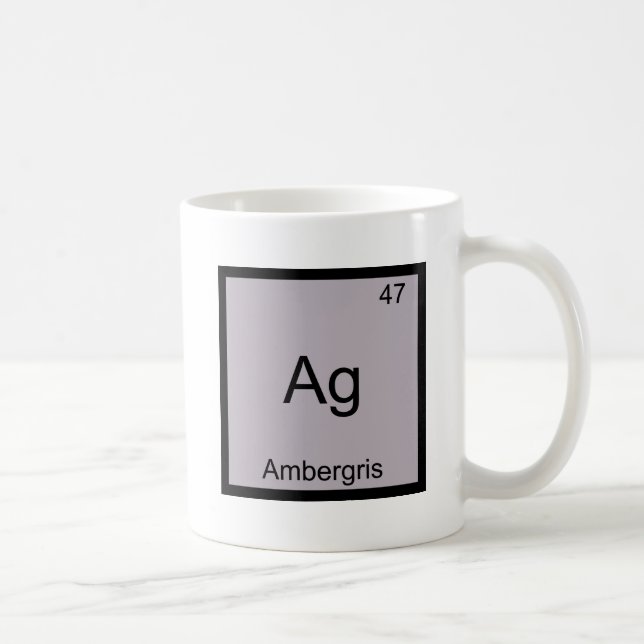 Ag - Ambra Rolig T-shirt med kemiskt elementsymbol Kaffemugg (Höger)