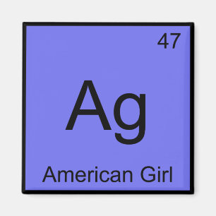 Ag - American Girl Kemiskt Elemente Symbol T-shirt Magnet