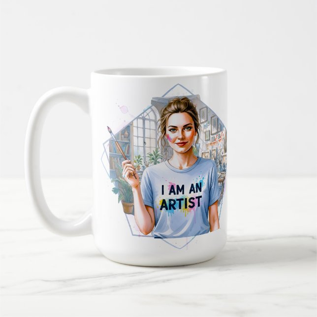 Äg det! Du är en konstnär! Bär det med stolthet! Kaffemugg (Vänster)