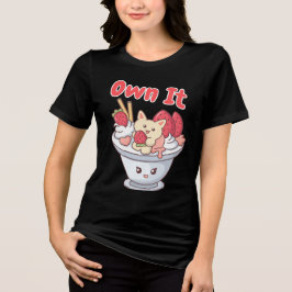 Äg det Ice Cream med Kawaii Cat & Strawbär T Shirt