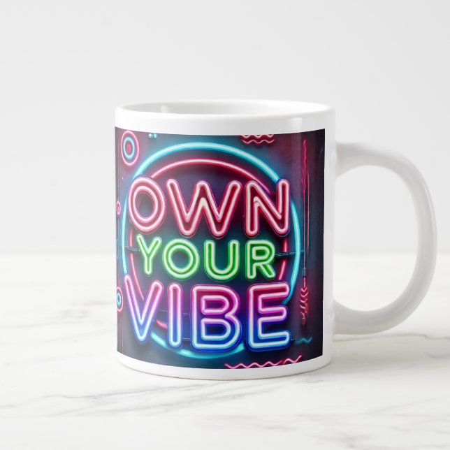 Äg din vibe - Neon Jumbo Mugg (Höger)