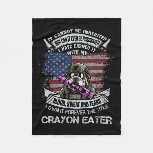 Äg Forever Titeln Krita Ätare Flagga Militär Fleecefilt (Framsidan)