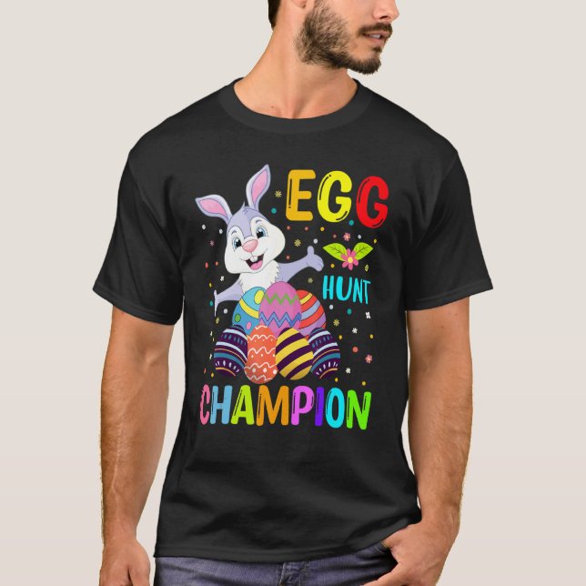 Äg Hunt Champion Cute Bunny Påsk Day T Shirt (Framsida)