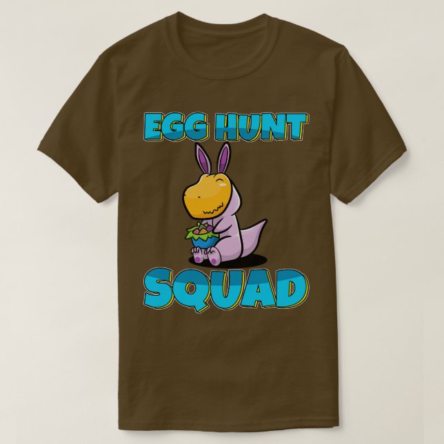 Äg Hunt Squad Cute Dino Påskäggs Hunting T Shirt (Design framsida)