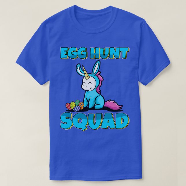 Äg Hunt Squad Cute Unicorn Påskäggs Hunting T Shirt (Design framsida)