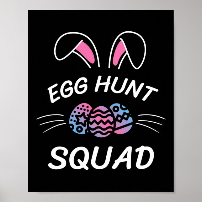 Äg Hunt Squad Hunting Season Funny Påsk Day Par Poster (Framsidan)