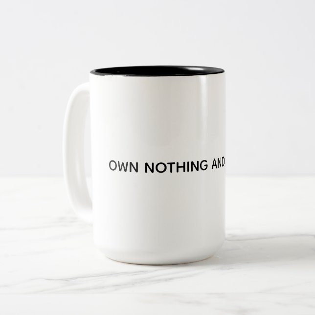 ÄG INGET OCH VAR GLAD Minimalistisk Mugg (Framsida vänster)