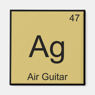 Ag - Luftgitarr kemi element symbol musik t-shirt Magnet