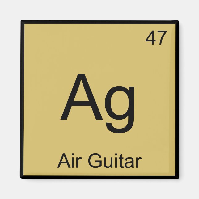 Ag - Luftgitarr kemi element symbol musik t-shirt Magnet (Framsidan)